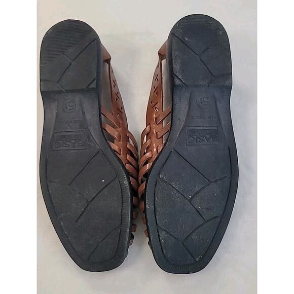 VTG Woven Leather Huarache Sandals Women’s 5.5 – 90s Artisanal Cottagecore - Picture 7 of 8